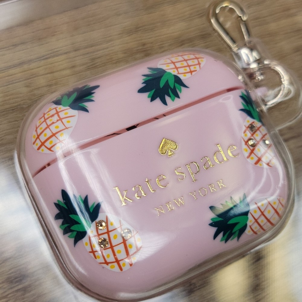 🍍Kate Spade Jeweled Pineapples Printed AirPods Case NIB